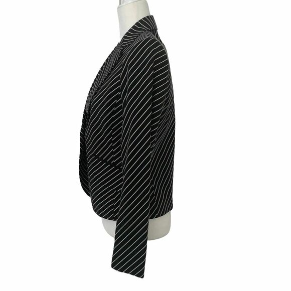 Jones New York Signature Womens Black White Striped Cotton Blazer Jacket Size 6 - Picture 10 of 11